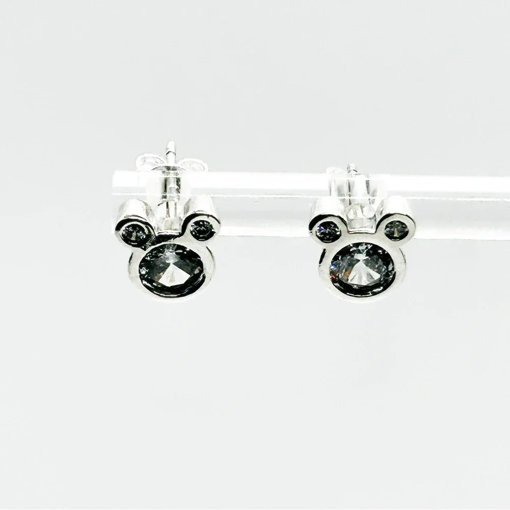 NWOT Sterling Silver Mickey mouse earrings studs - Picture 2 of 12